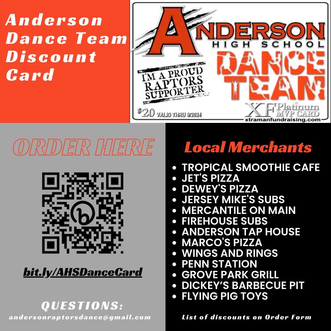 2023 Dance Team Discount Cards