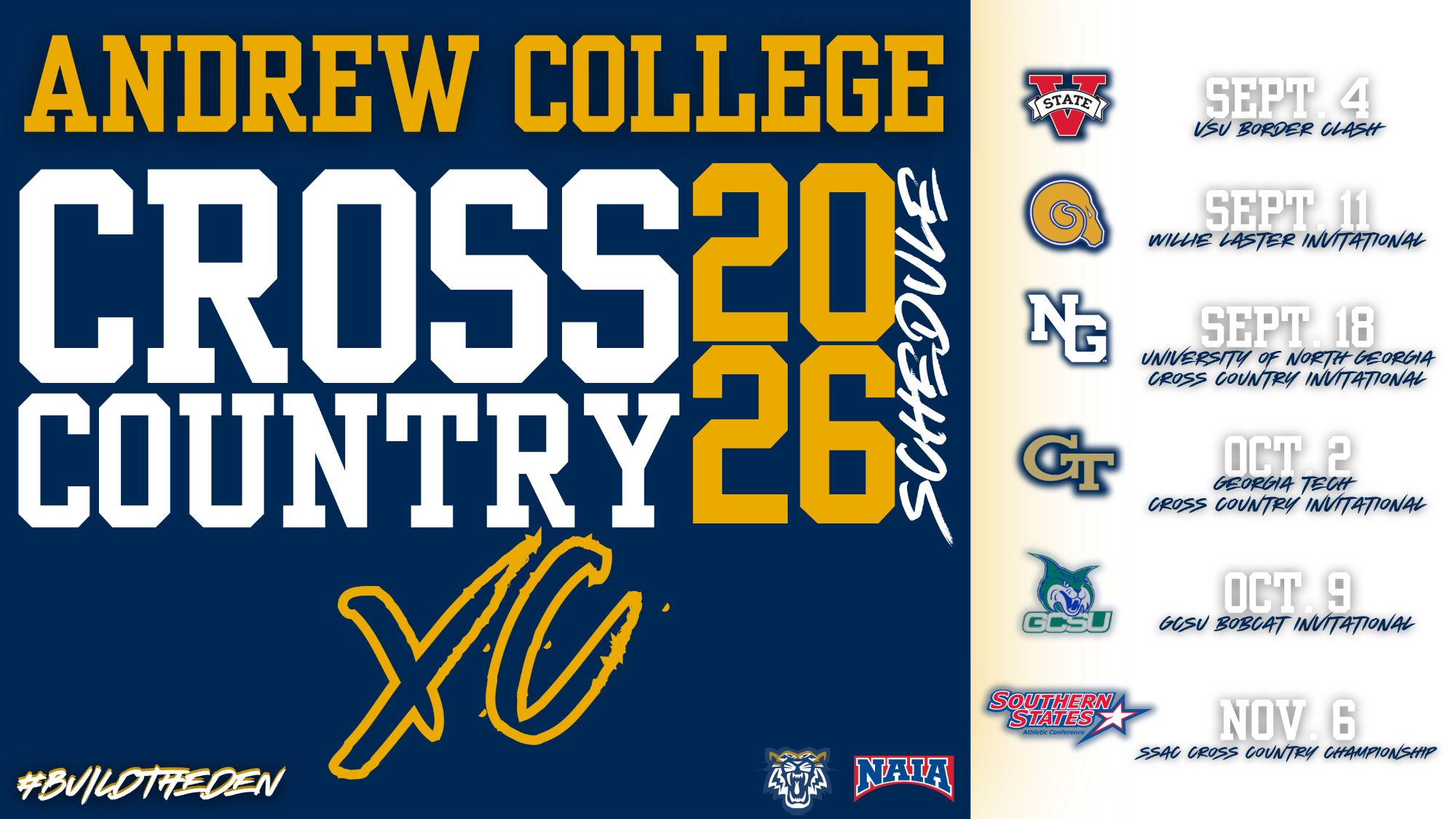 Cross Country Schedule