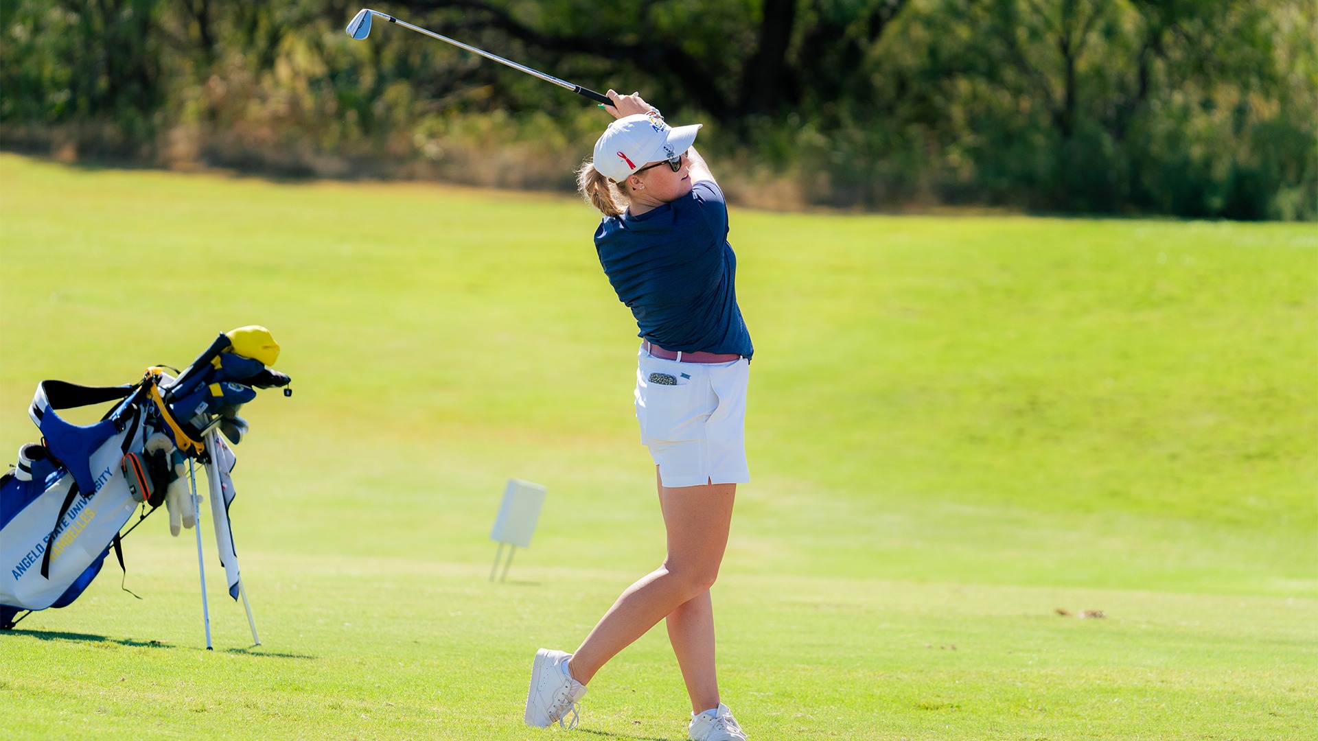 Beth Norton hits a golf ball