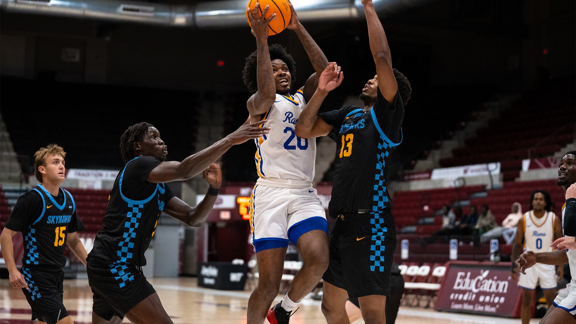 Jordan Crawford shoots a layup vs. FLC