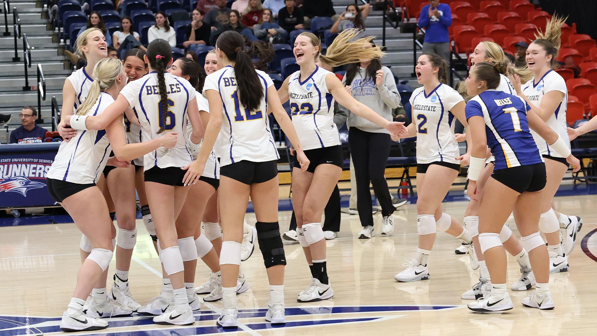 The Belles celebrate vs. LCU