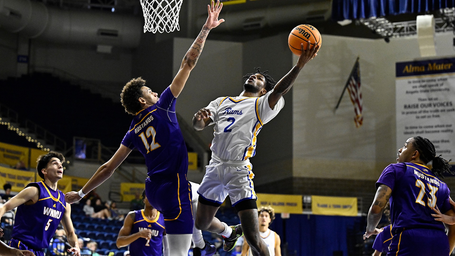 Denim Dawson shoots a layup vs. WNMU