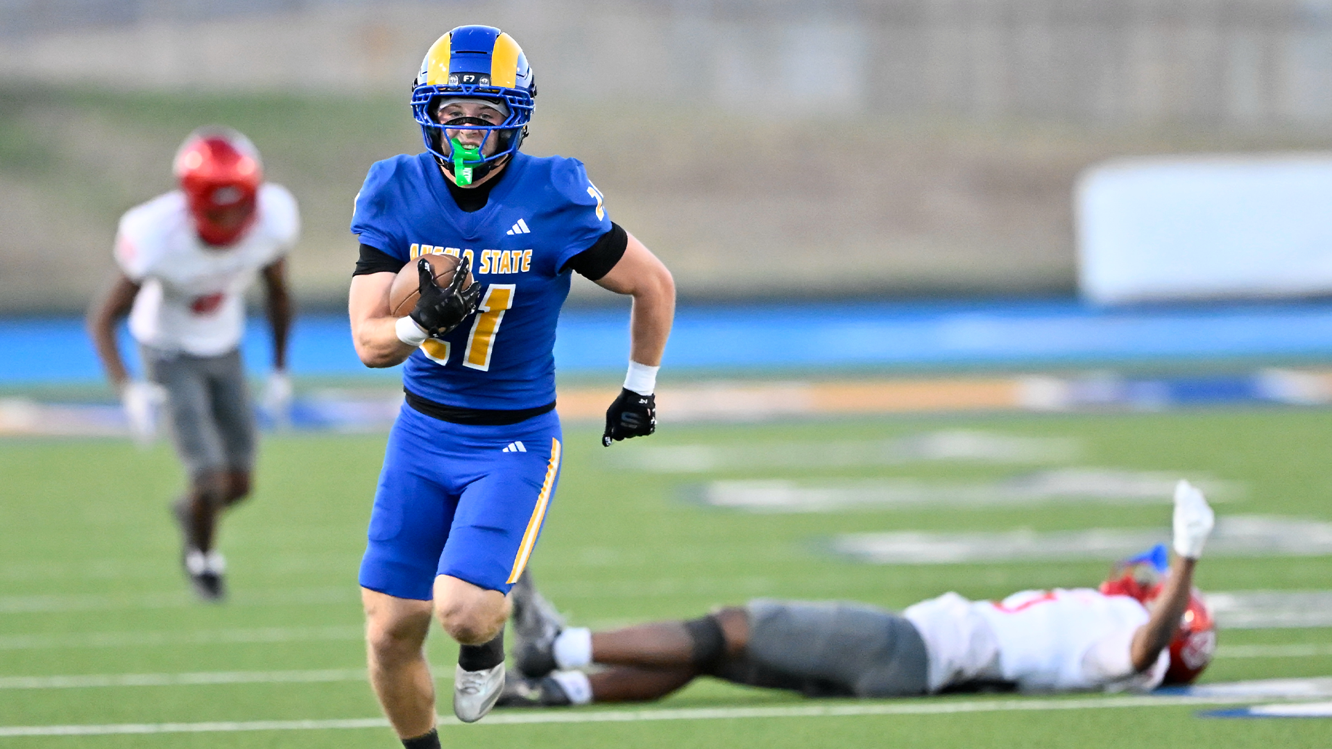 Hunter Boudreaux taking a interception back for a touchdown