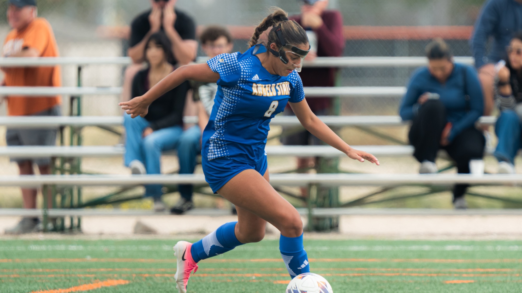 Ava Cantu playing soccer vs UTPB