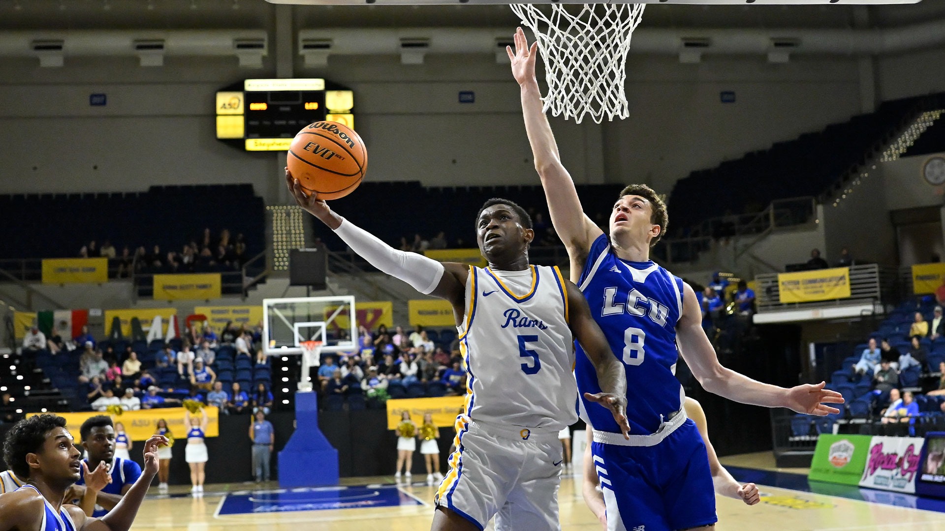 Jabbari Barry shoots a layup vs. LCU