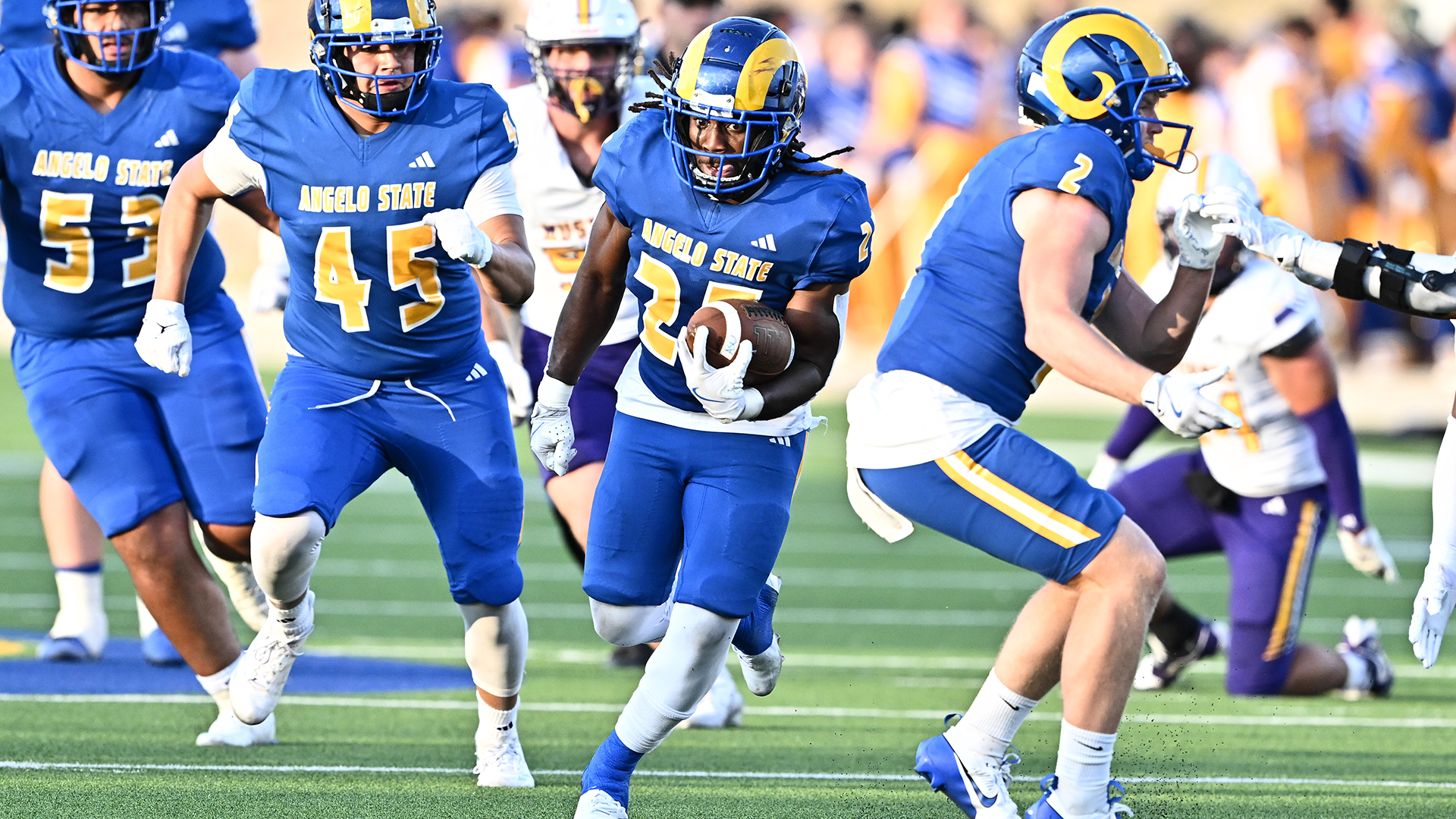 Jayden Jones running into the open field