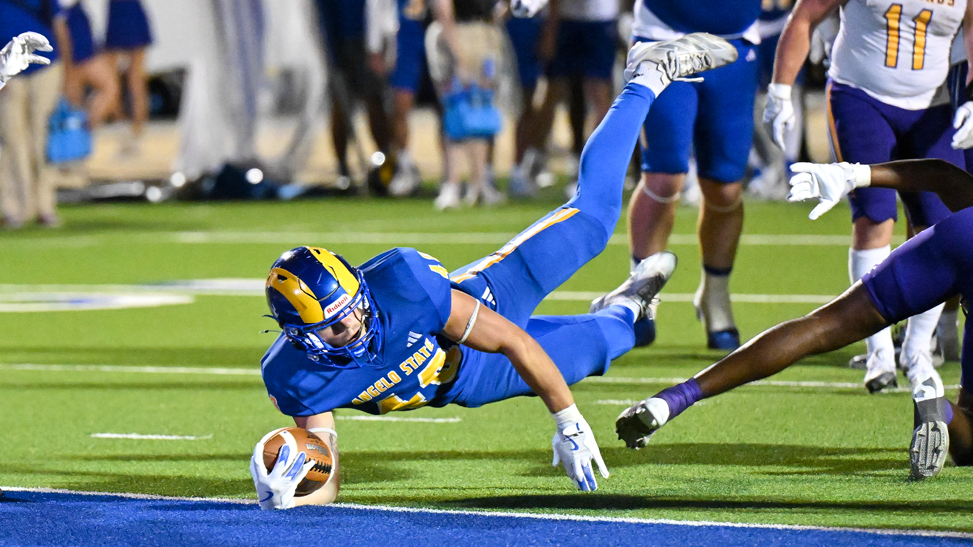 Cameron Dischler reaching for the goal line