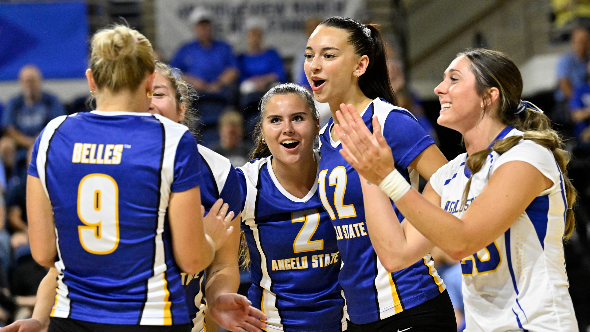 Volleyball celebrating after a play