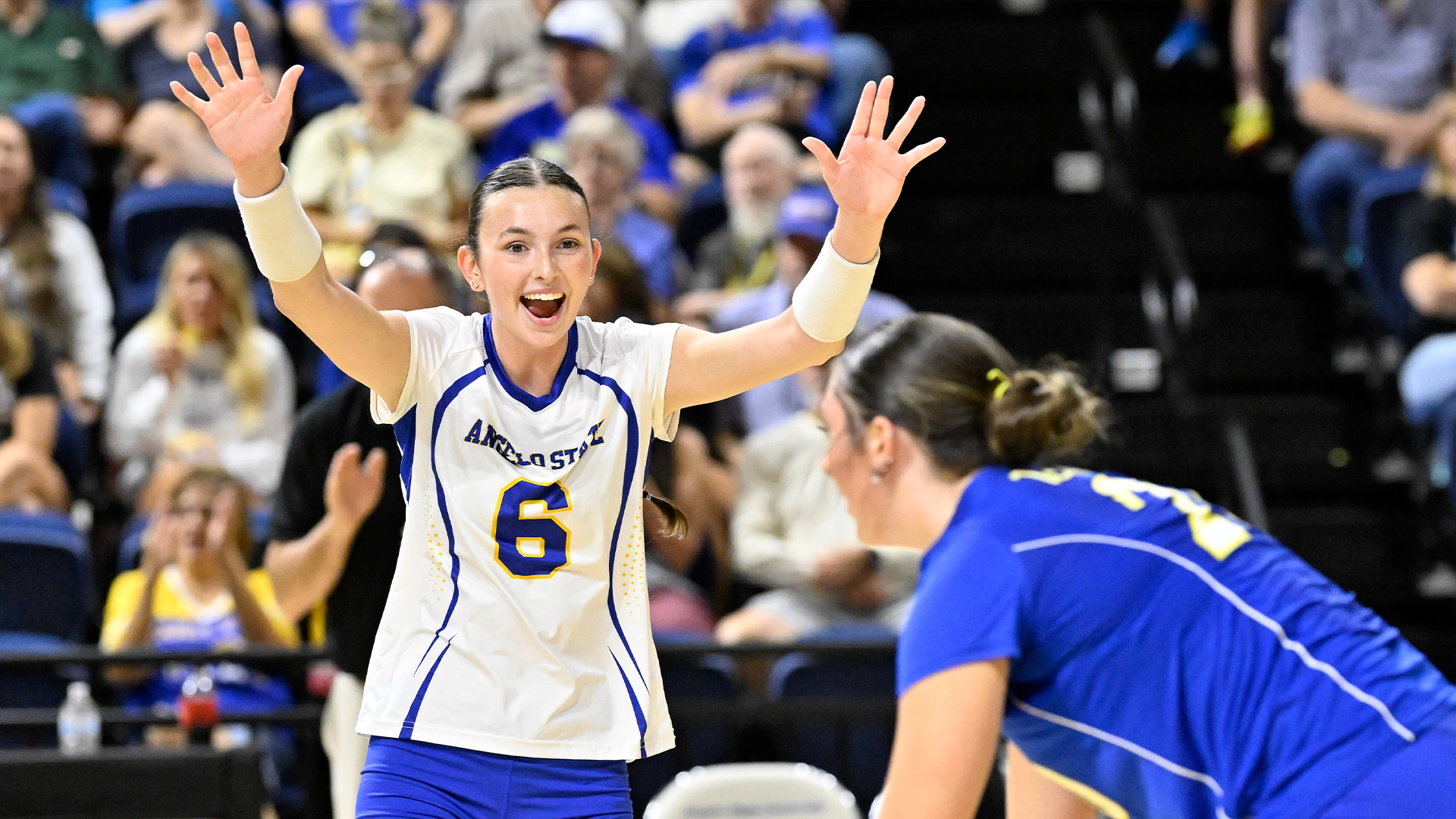 Madi Parrish celebrating a point