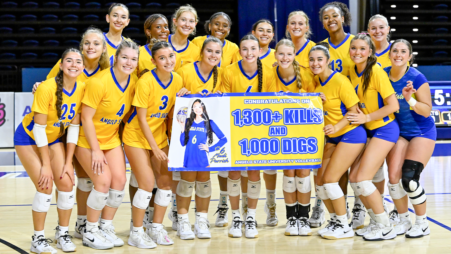 Parrish 1,000 Career Digs w/Team