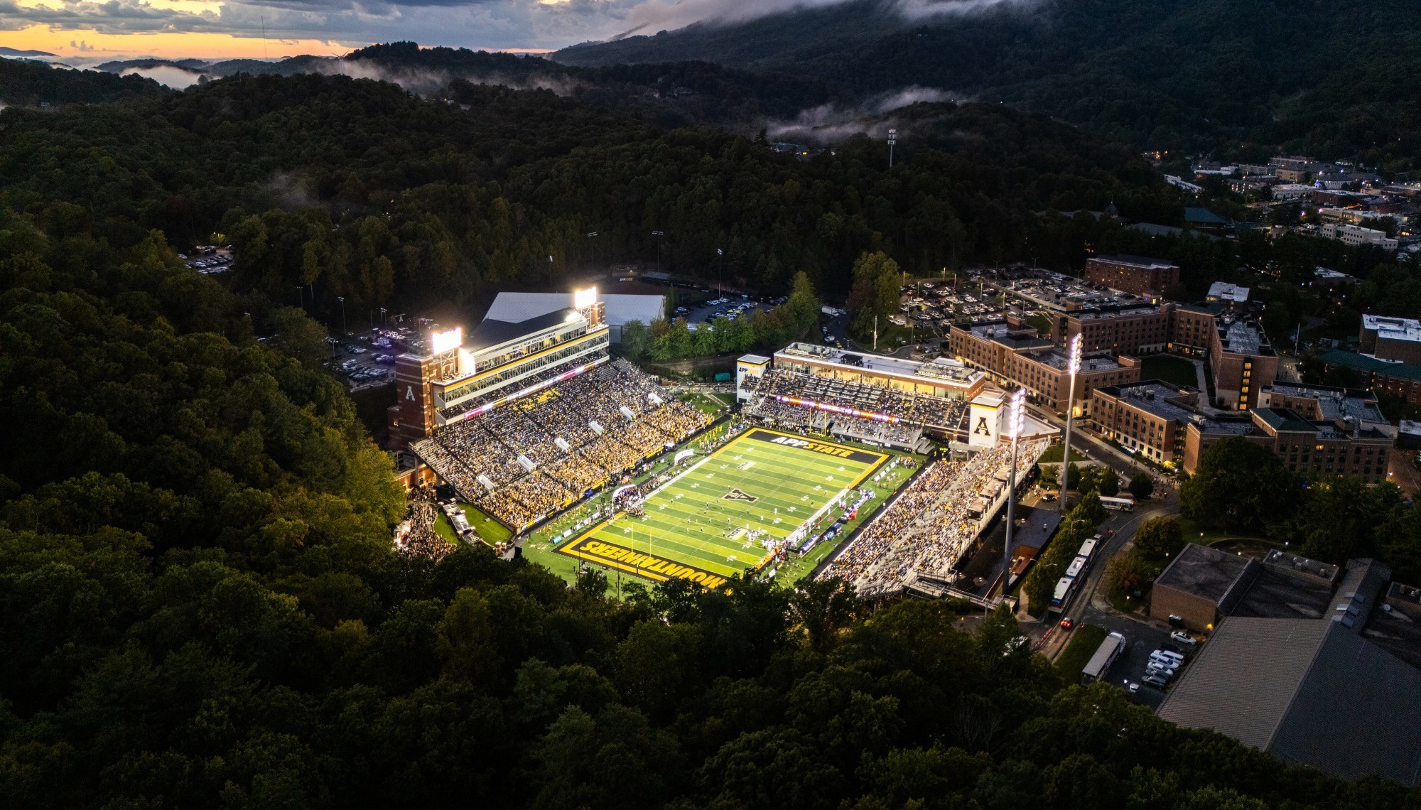Kidd Brewer Stadium aerial drone