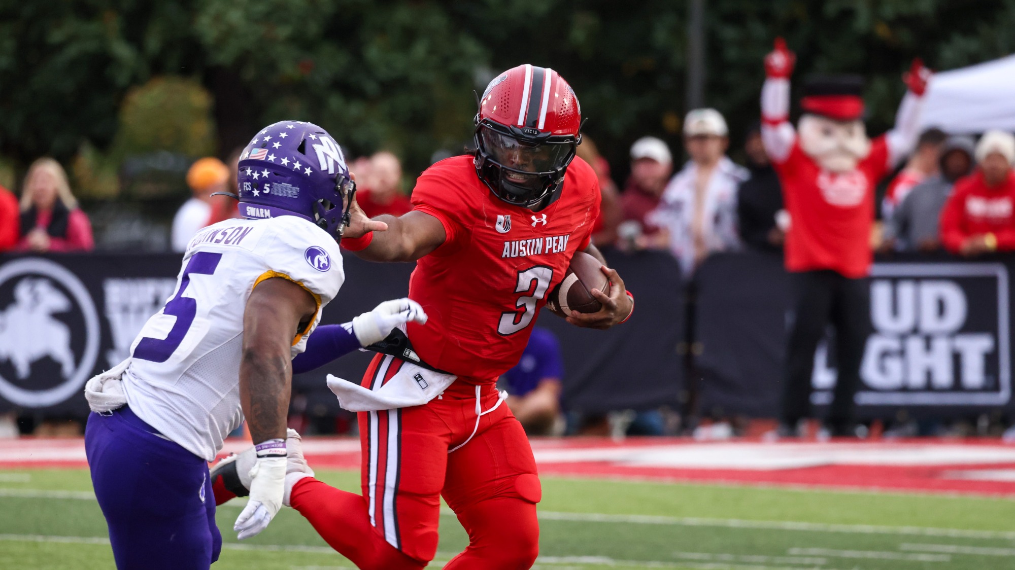 The No. 23-ranked Austin Peay football team beat North Alabama, 58-26, in a United Athletic Conference game on Homecoming at Fortera Stadium in Clarksville, Tennes-see.