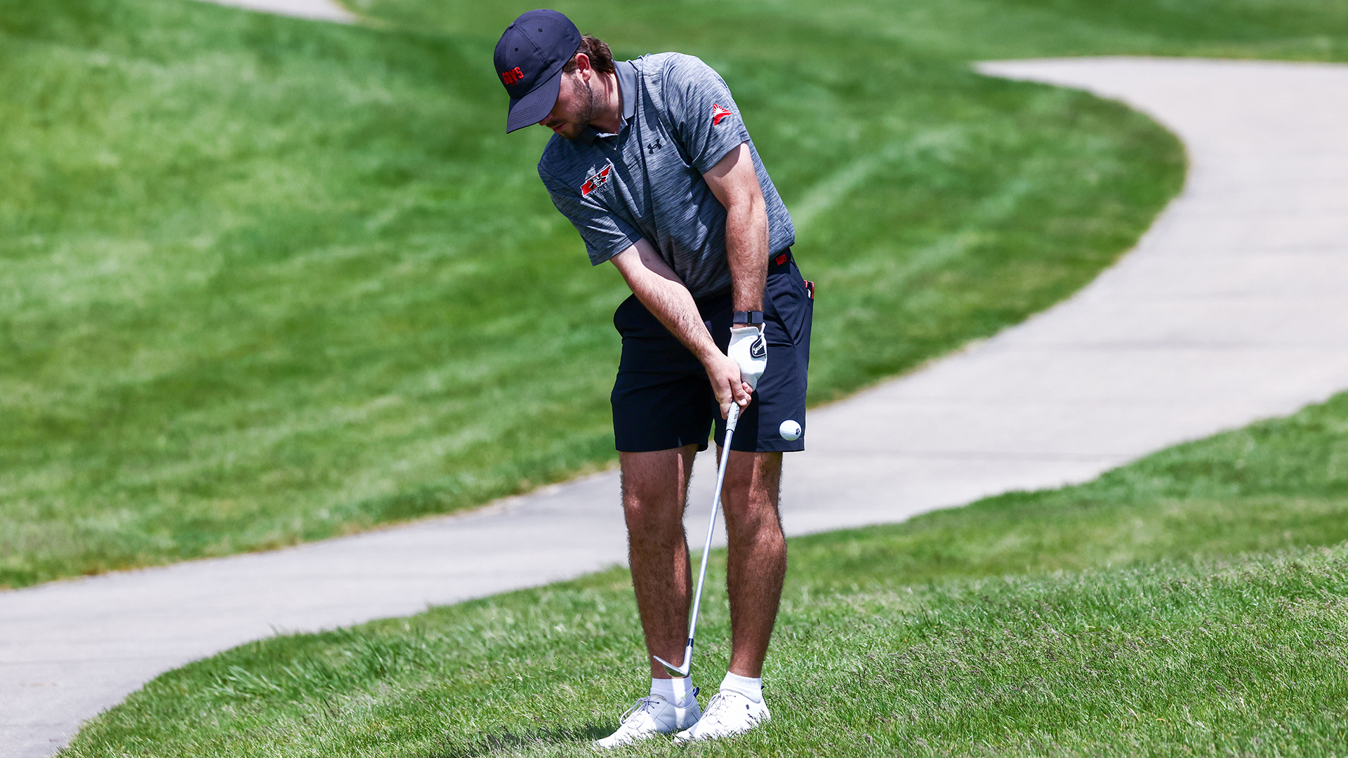 Austin Peay men’s golfer Patton Samuels competed in the second round of the Urbana Regional, Tuesday, in the 2025 NCAA Men’s Golf Championship at Atkins Golf Club in Urbana, Illinois.