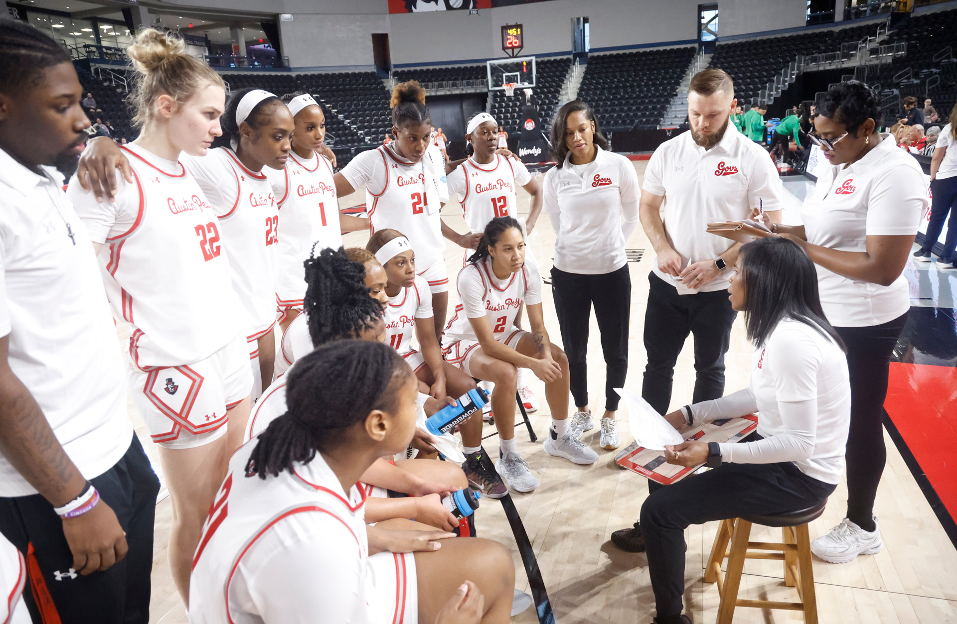 Austin Peay lost to Stetson 56-53 during Atlantic Sun Conference action Saturday on Gary Mathews Court in F&M Bank Arena. Photos by Robert Smith | APSU Athletics