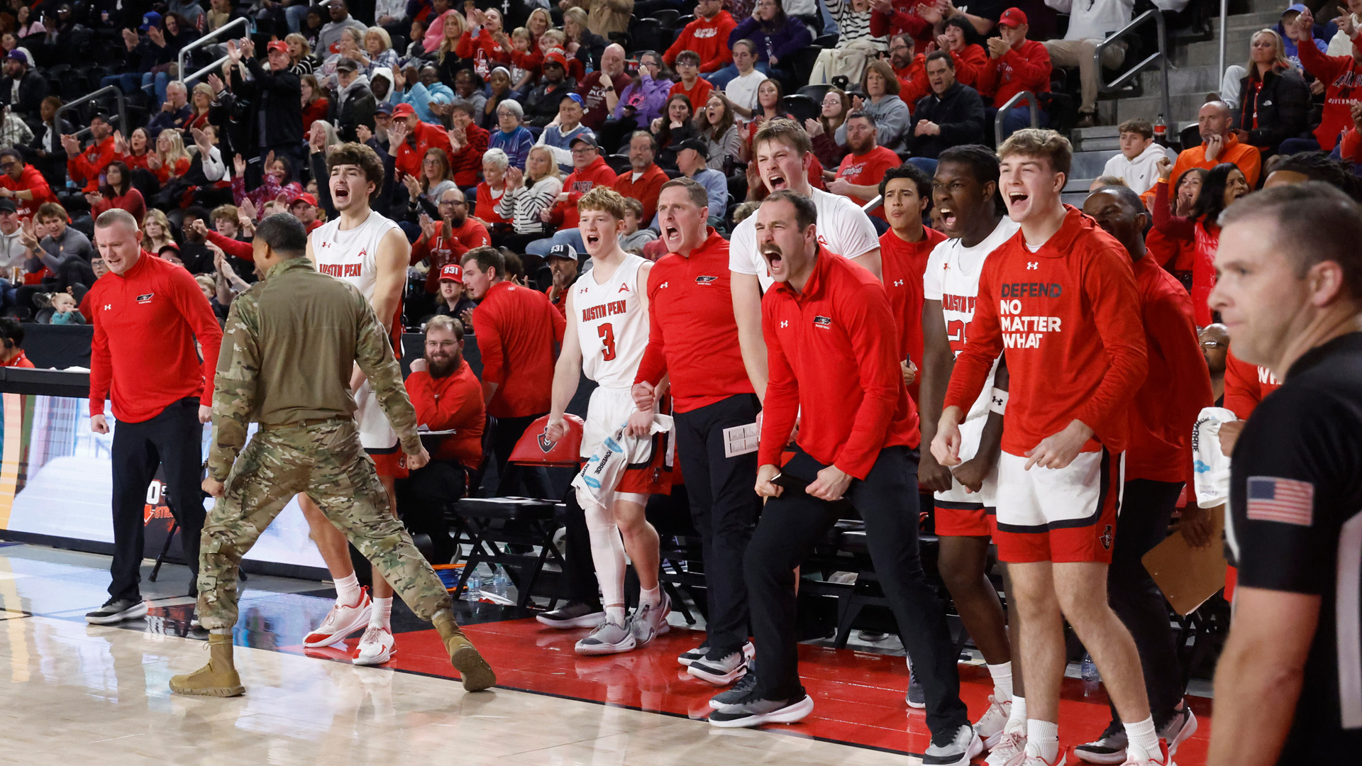 Bench celebration vs. Lipscomb
