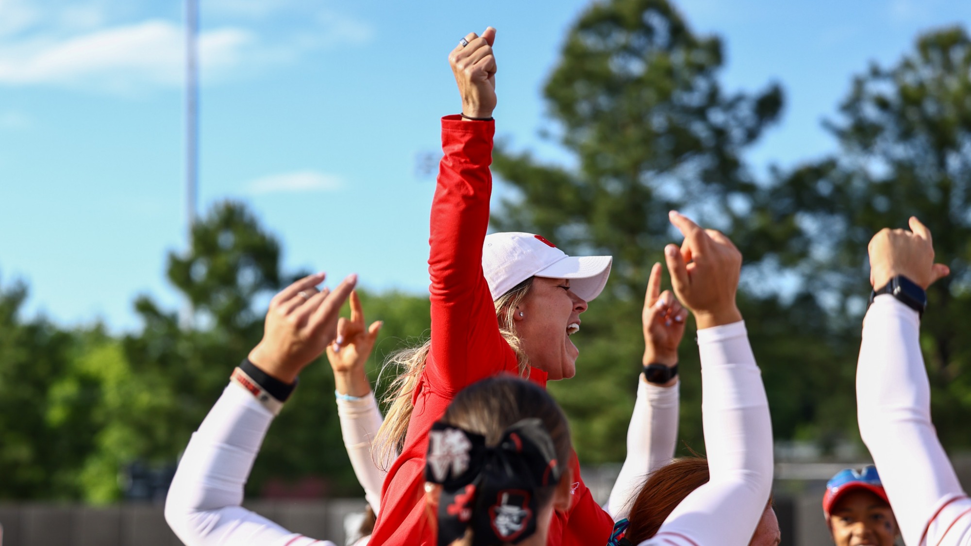 Head Coach Kassie Stanfill Celebration after win over Eastern Kentucky