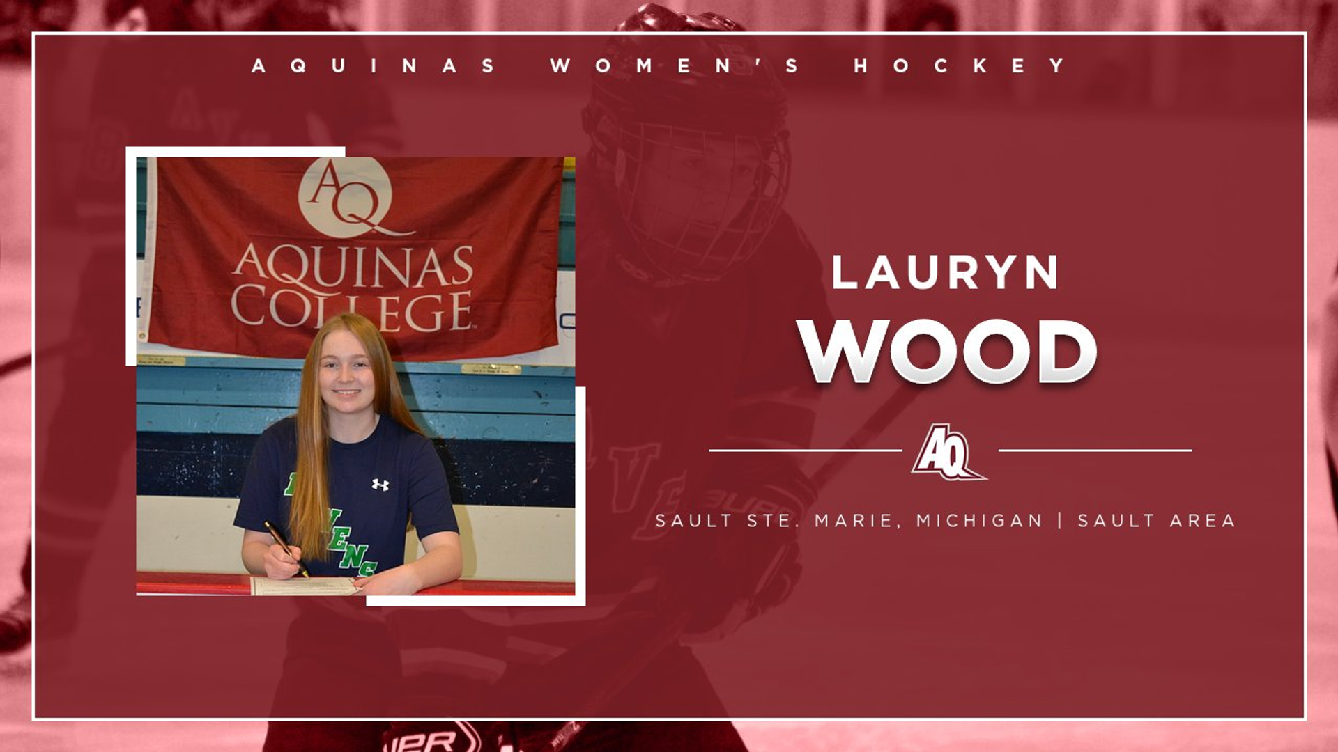 Lauryn Wood Joins Aquinas Women’s Hockey Program Aquinas College
