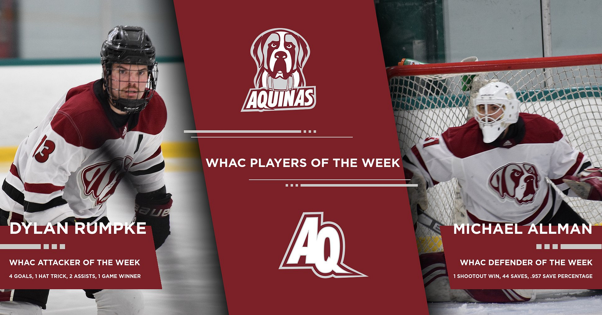 Allman and Rumpke Sweep WHAC Players of the Week Again Aquinas College