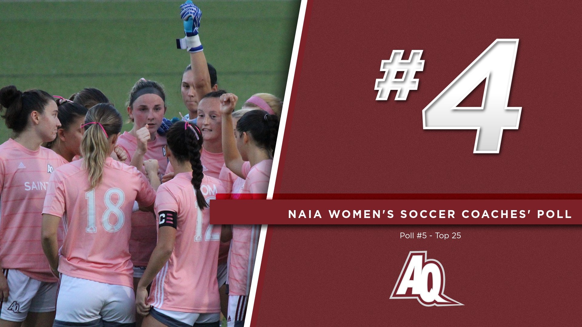 Saints Keep 4 in Latest NAIA Top 25 Women's Soccer Poll Aquinas College