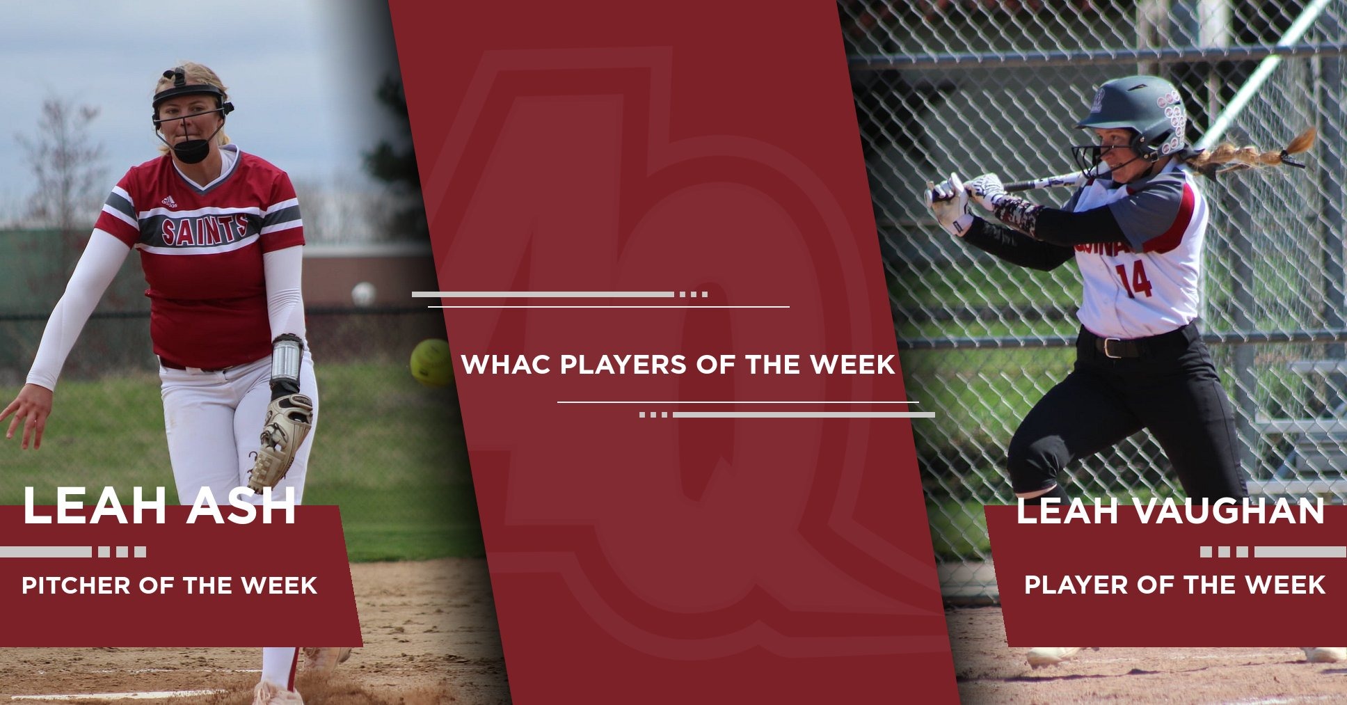 Softball Sweeps WHAC Weekly Awards, Leah Vaughan Best Player and Leah