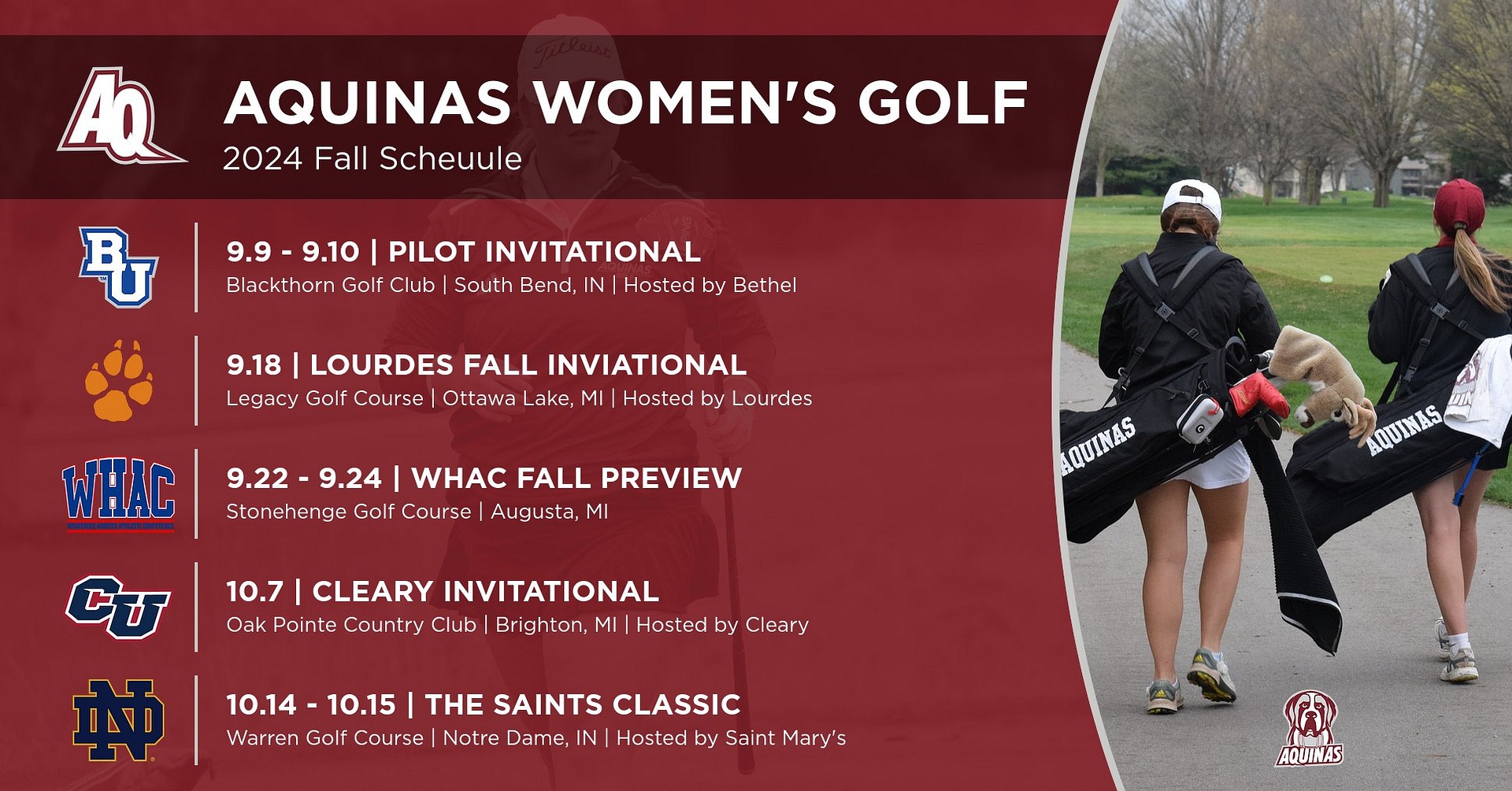 W Golf Schedule 07/05/24