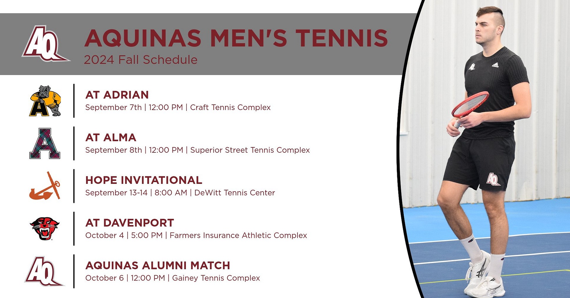 M Tennis Schedule 08/22/24