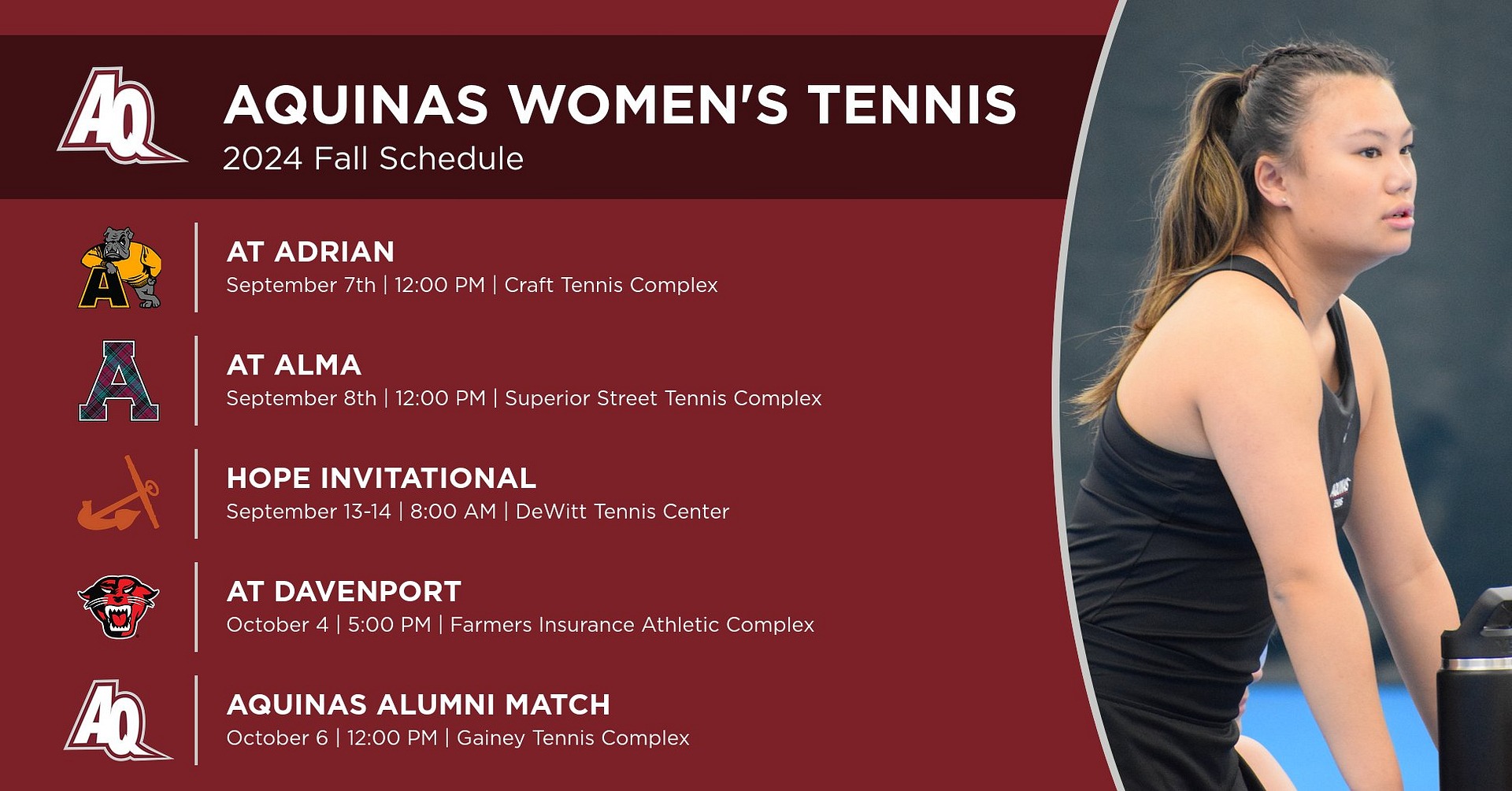 W Tennis Schedule 08/22/24