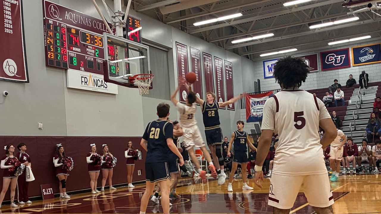 AQ MBB with classic win over rival Cornerstone on senior night