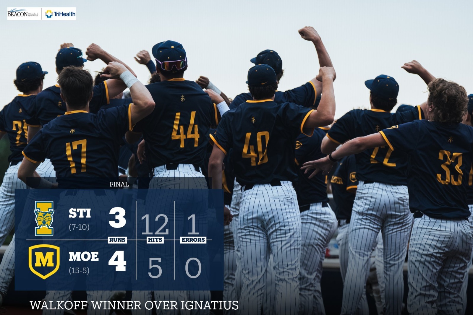 ignatius final score walk off 