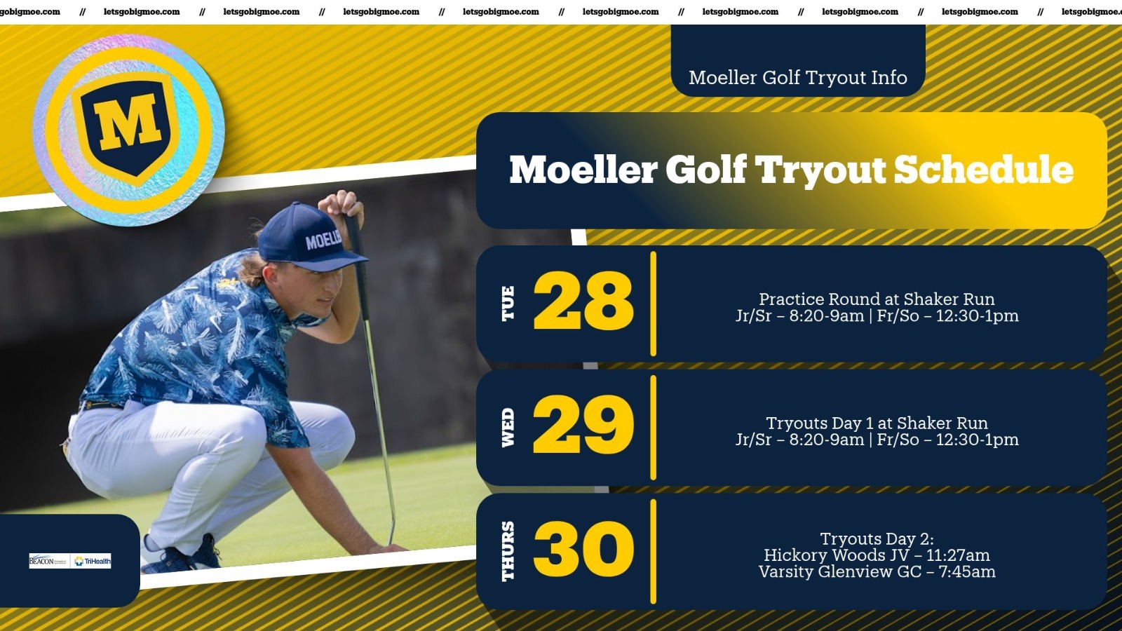 Moe Golf Tryout info 