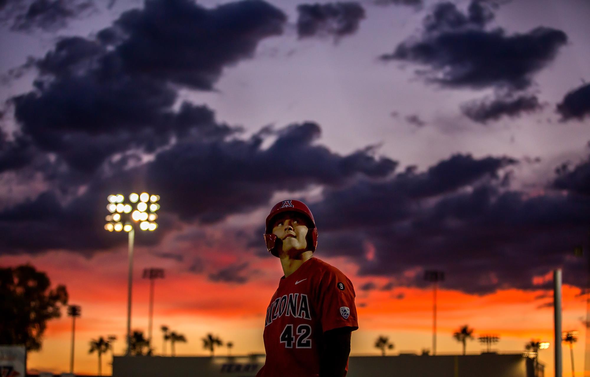 Arizona Wildcats outfielder Ryan Holgate (42)