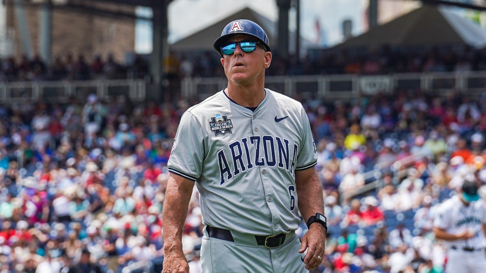 Chip Hale, head coach - OMAHA, NEB. -- Baseball vs. Coastal Carolina in the College World Series at Charles Schwab Field.
June 13, 2025. 
Photo by Amelia McAnear / Arizona Athletics