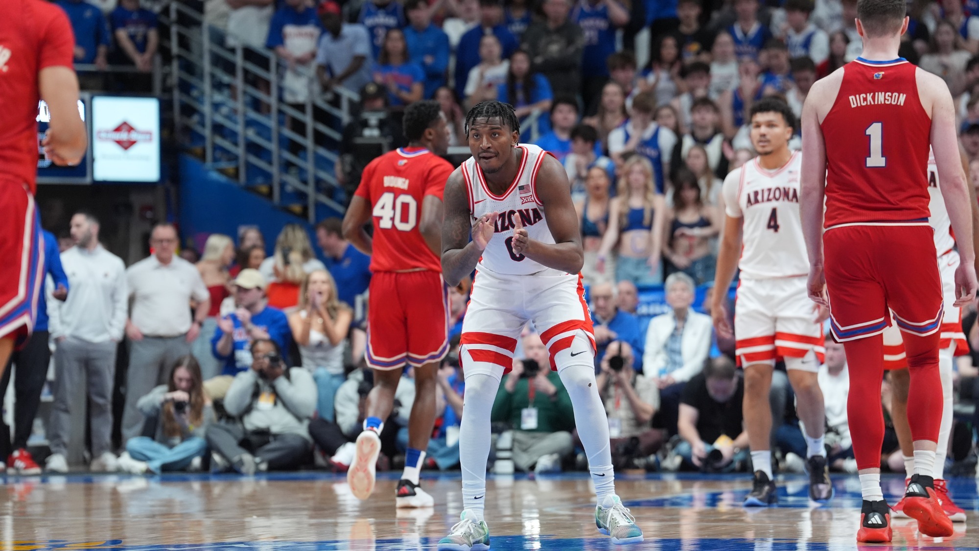 Jaden Bradley #0 Arizona Wildcats at Kansas