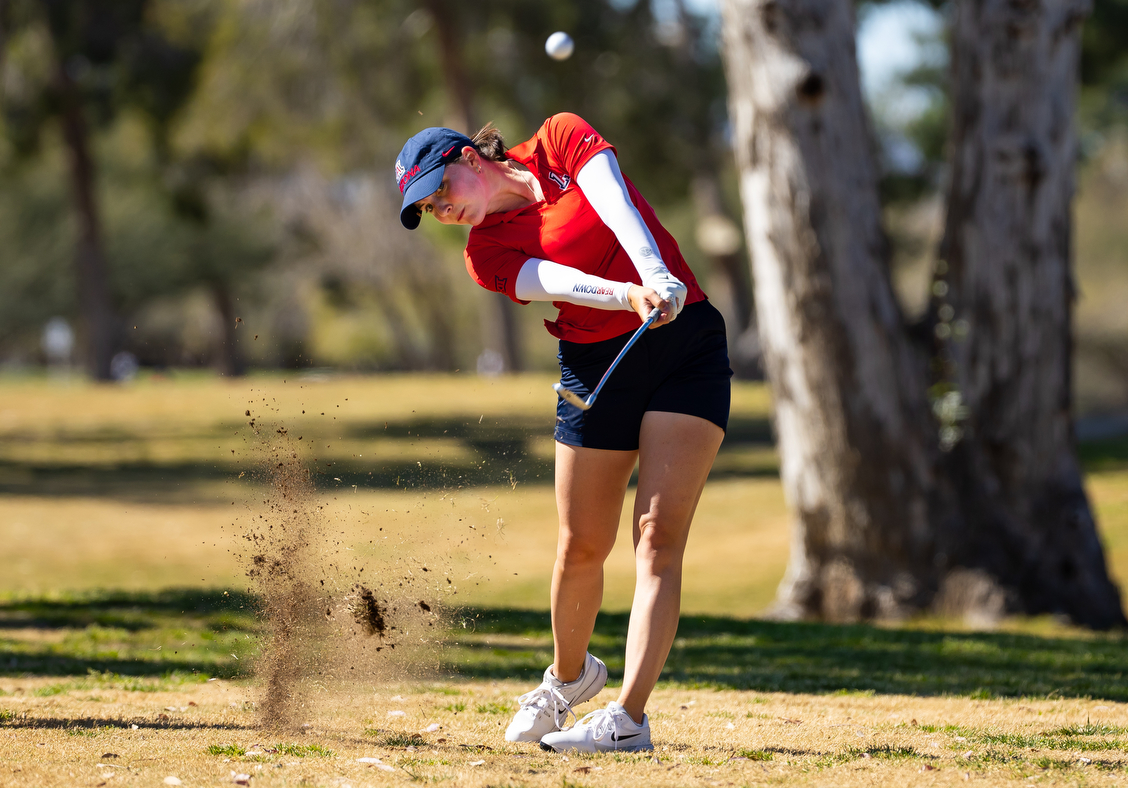 Charlotte Back — TUCSON, ARIZ. -- Women’s golf competes in the first day of the 2026 Thunderbird Intercollegiate at Tucson Country Club.Feb. 9, 2026. Photo by Mike Christy / Arizona Athletics
