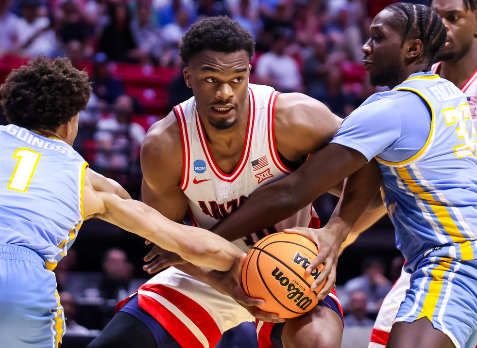 Tobe Awaka (30) — SAN DIEGO, CALIF. -- Men’s basketball vs. Long Island University in the First Round of the 2026 NCAA Tournament at Viejas Arena.March 20, 2026. Photo by Mike Christy / Arizona Athletics