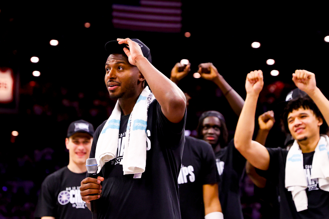 Jaden Bradley (0) — TUCSON, ARIZ. -- Men’s Basketball vs Iowa State University, senior night in McKale Center at AKELME Arena.March 2, 2026. Photo by Catherine Regan / Arizona Athletics