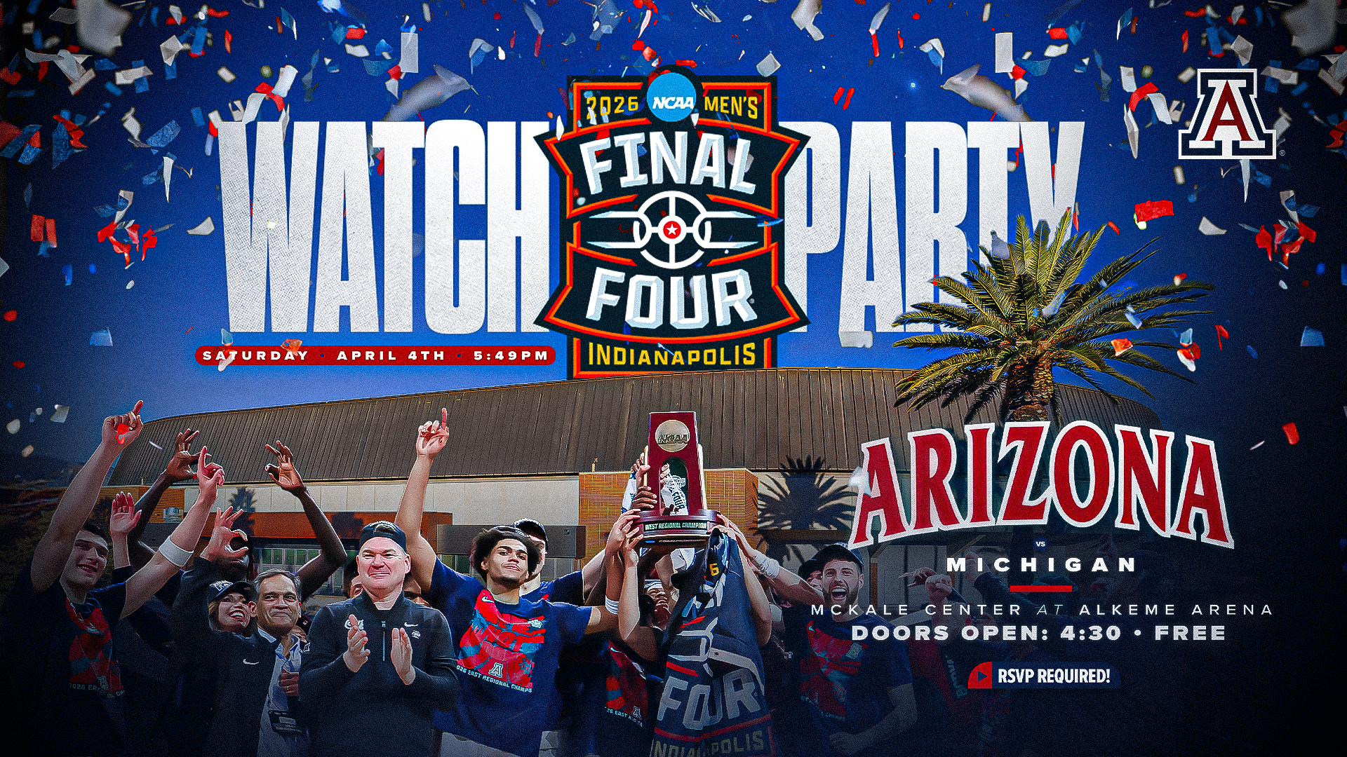 Final Four watch party graphic