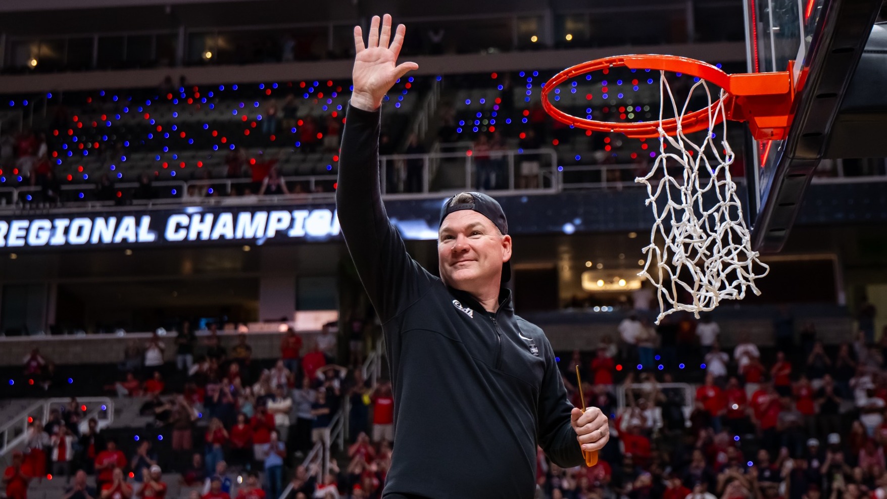 Tommy Lloyd, head coach — SAN JOSE, CALIF. -- Men’s baskeball vs. Purdue in the West Regional Final Elite Eight game of the 2026 NCAA Tournament at SAP Center.

March 28, 2026. 
Photo by Mike Christy / Arizona Athletics