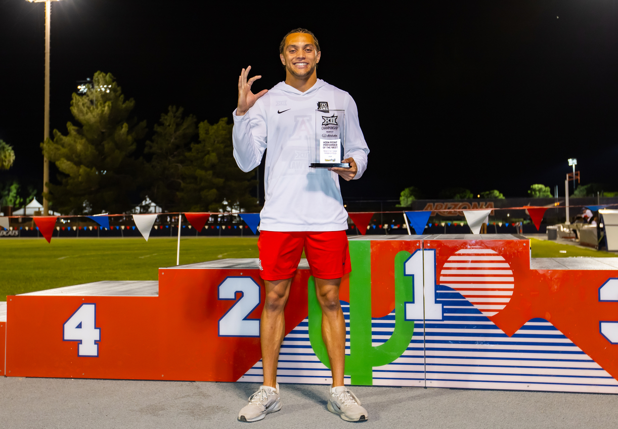 Mason Lawyer — TUCSON, ARIZ. -- Track & field competes in Day 3 of the 2026 Big 12 Conference Outdoor Track & Field Championships at Roy P. Drachman Stadium.May 16, 2026. Photo by Mike Christy / Arizona Athletics