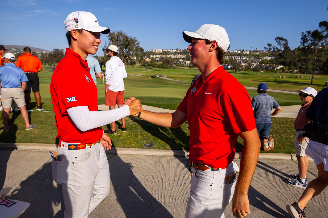 Tianyi Xiong, Filip Jakubcik — CARLSBAD, CALIF. -- Men’s golf competes in the final day of stroke play at the 2026 NCAA Men’s Golf Championships on the North Course at Omni La Costa Resort & Spa.June 1, 2026. Photo by Mike Christy / Arizona Athletics