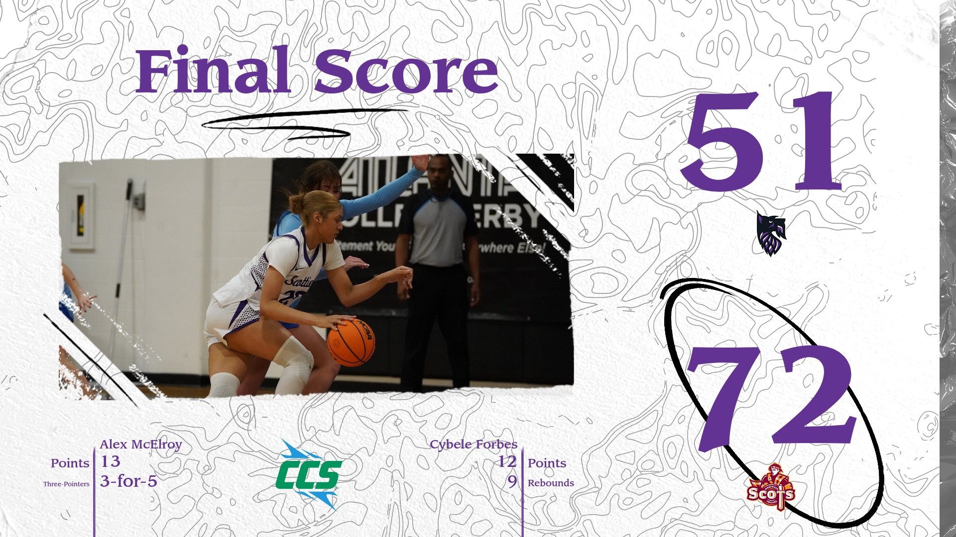 Maryville 72, Agnes Scott 51. Picture of Cybele Forbes