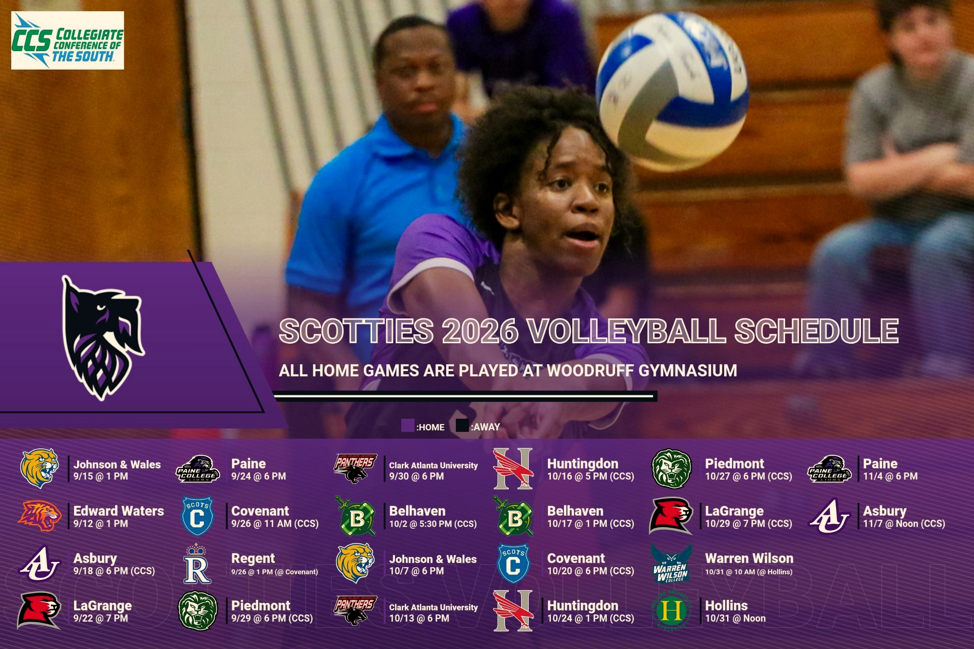 Madison Stidum shown digging a volleyball with 2026 schedule posted