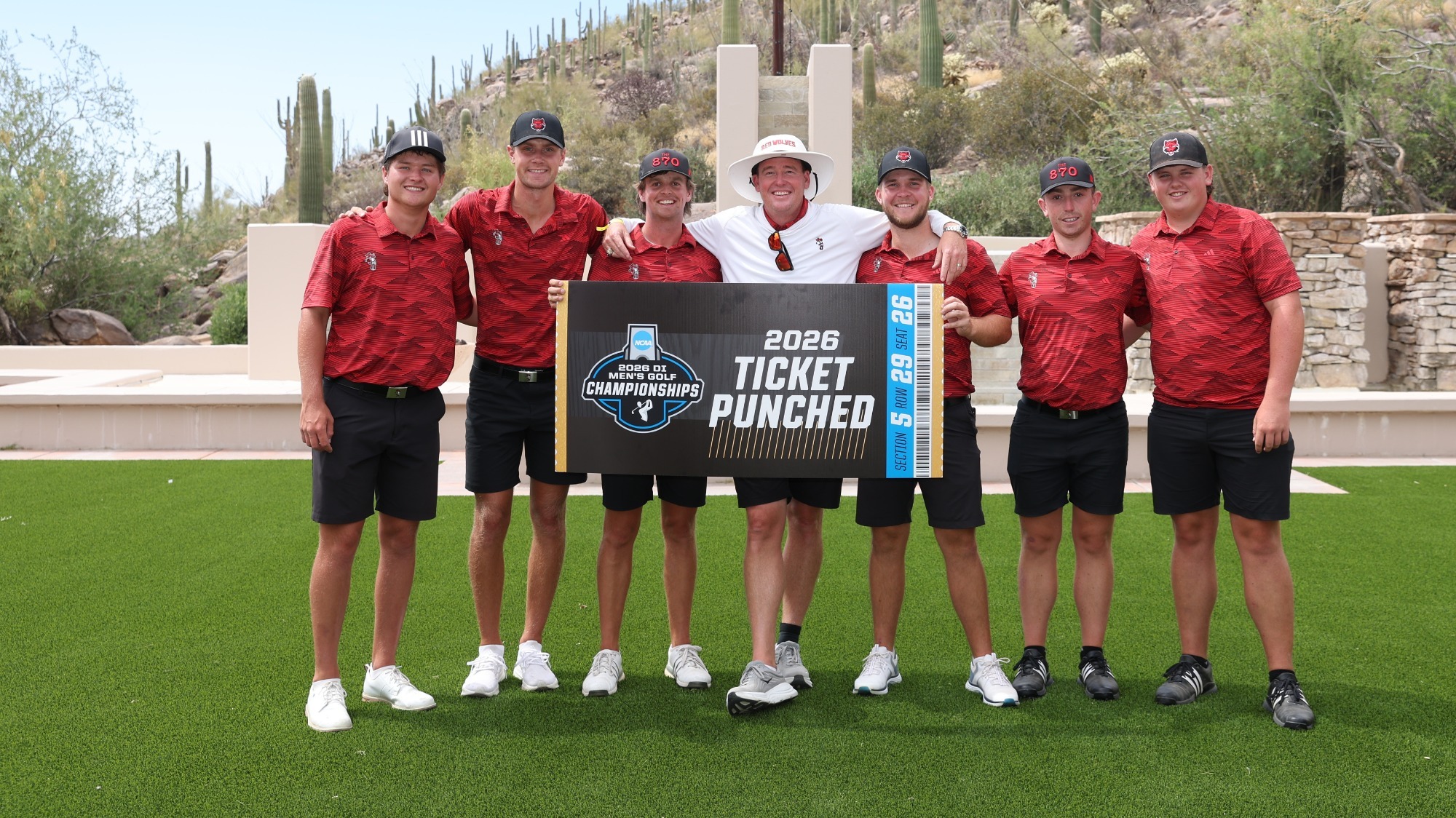 The 2026 Arkansas State Men's Golf team punched its ticket to the NCAA Championship for the first time in program history