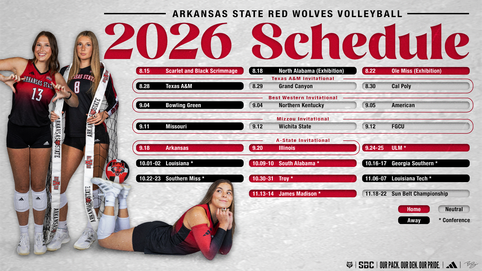 A-State VB Schedule 2026