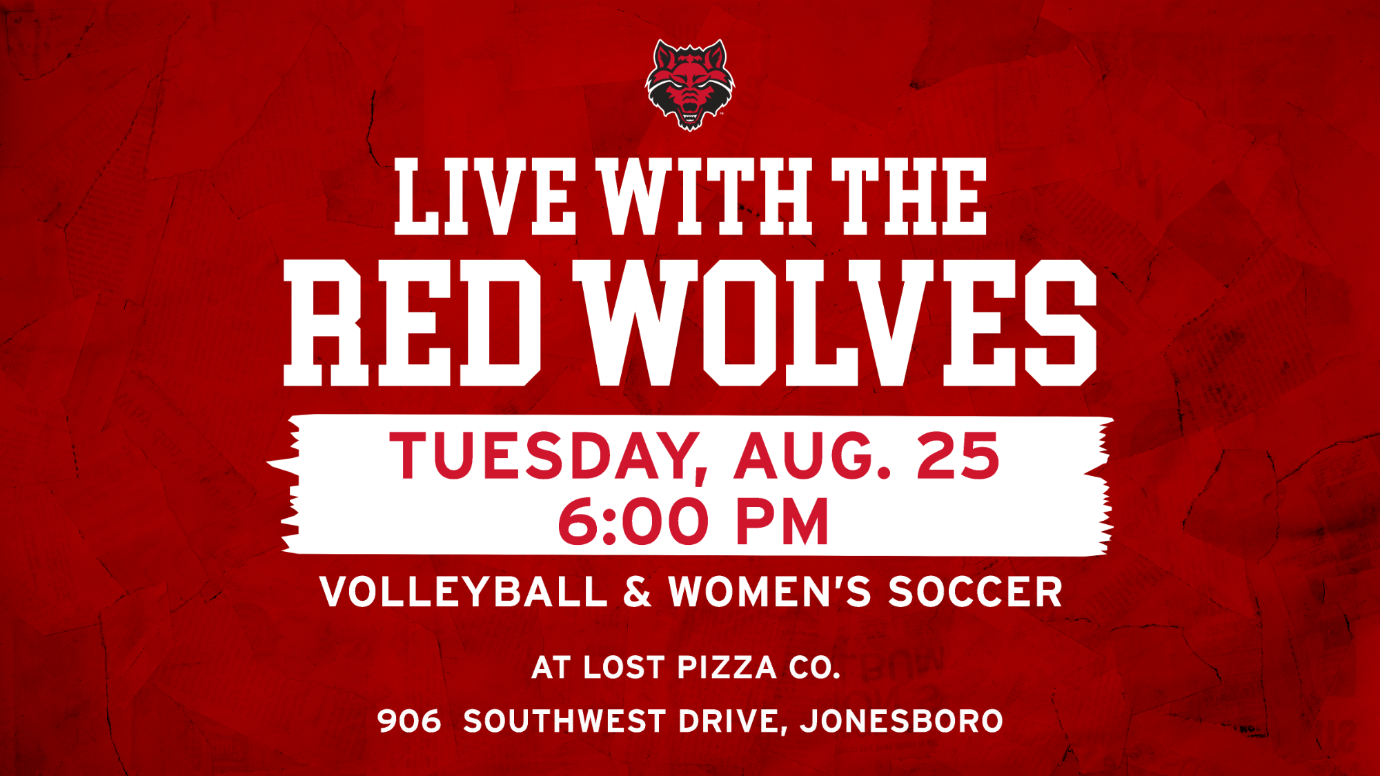 Live With The Red Wolves Volleyball and Soccer Aug 25