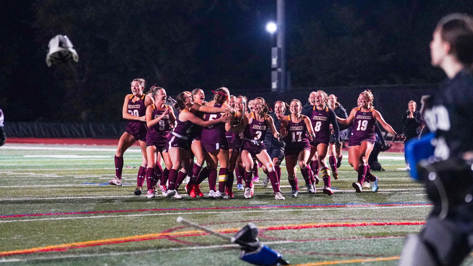 Field Hockey celebrates following a shootout victory