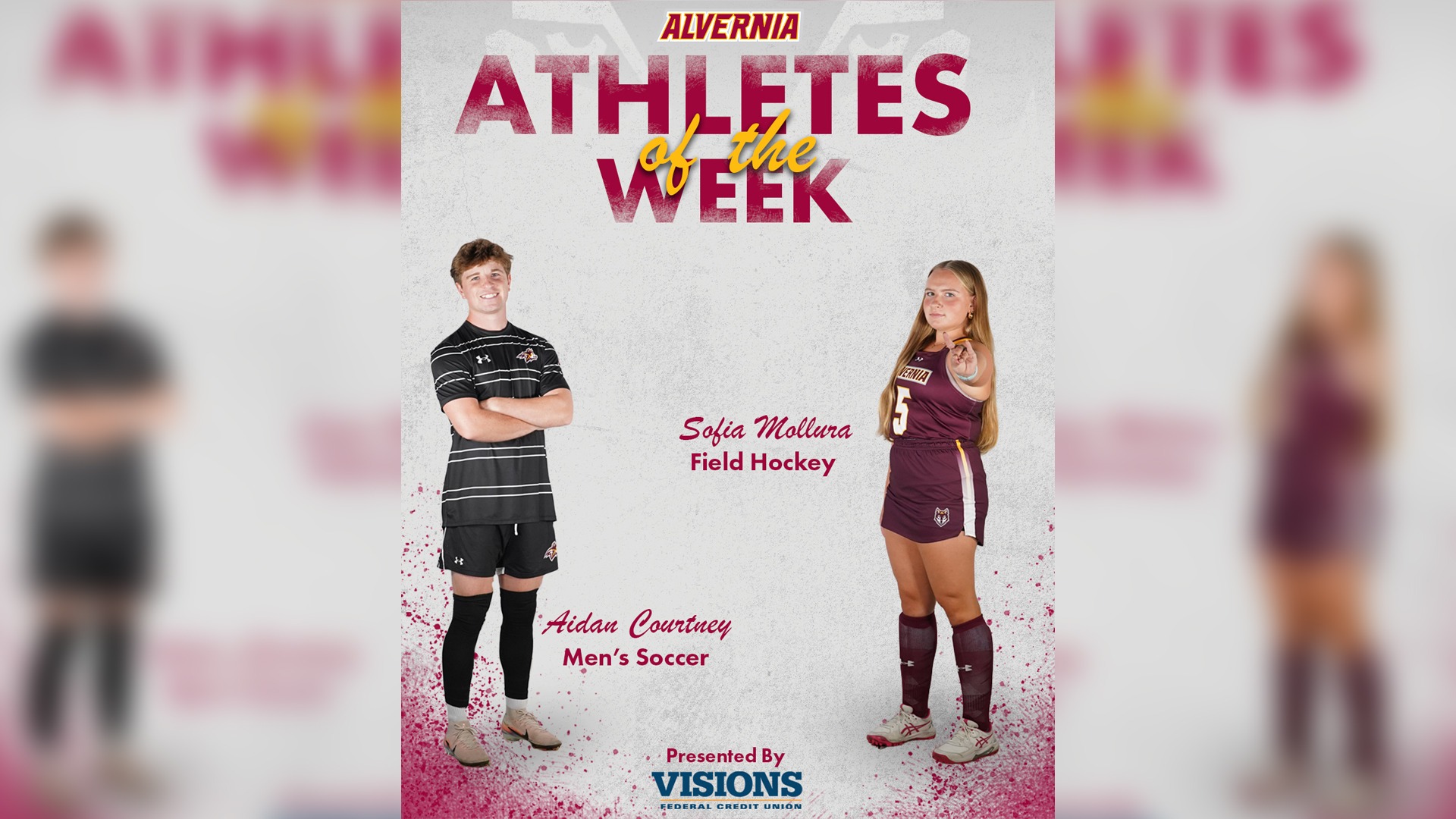 Sofia Mollura and Aidan Courtney are Alvernia's Athletes of the Week