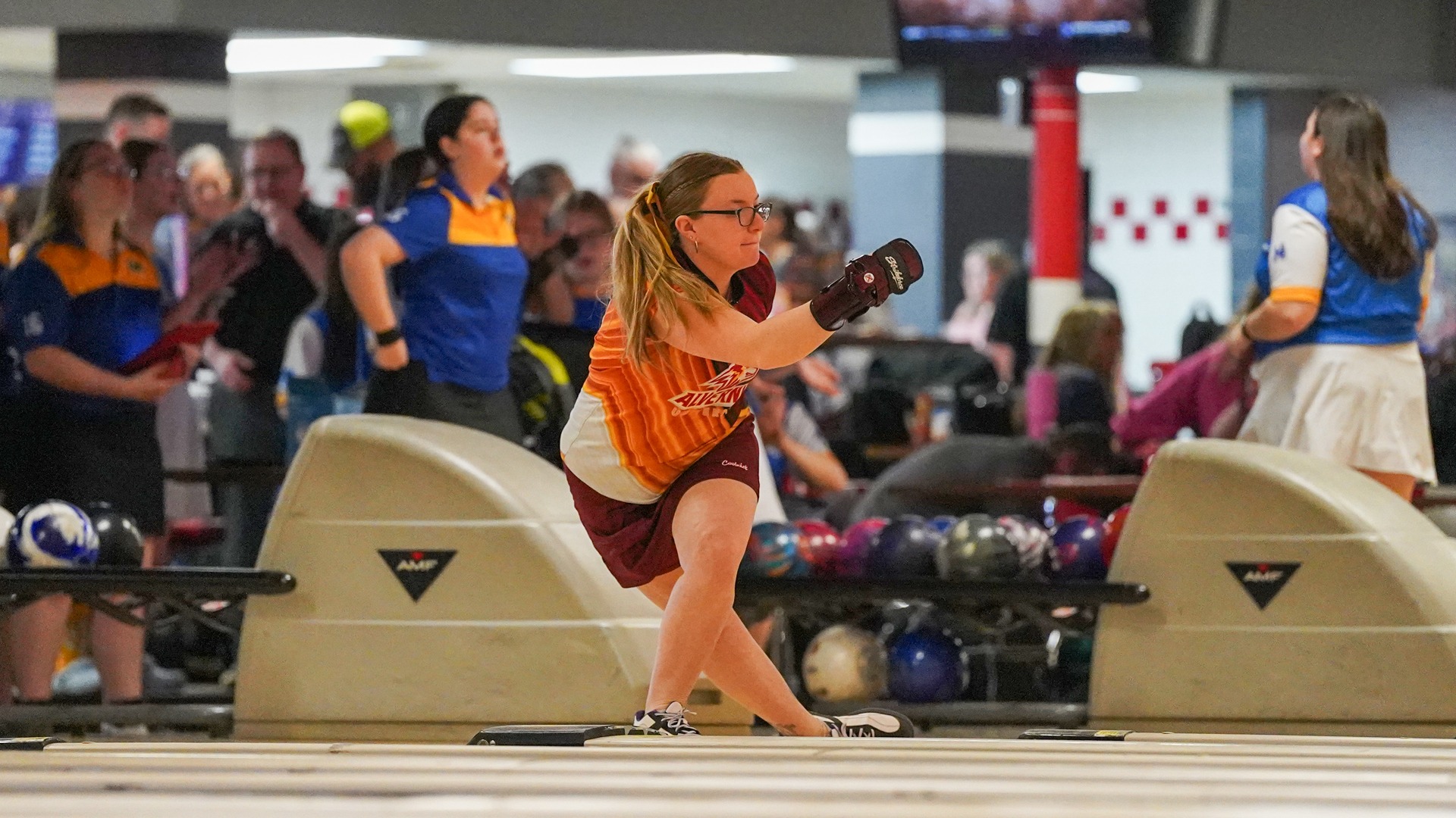Mia Siminitus sends a ball down the lane