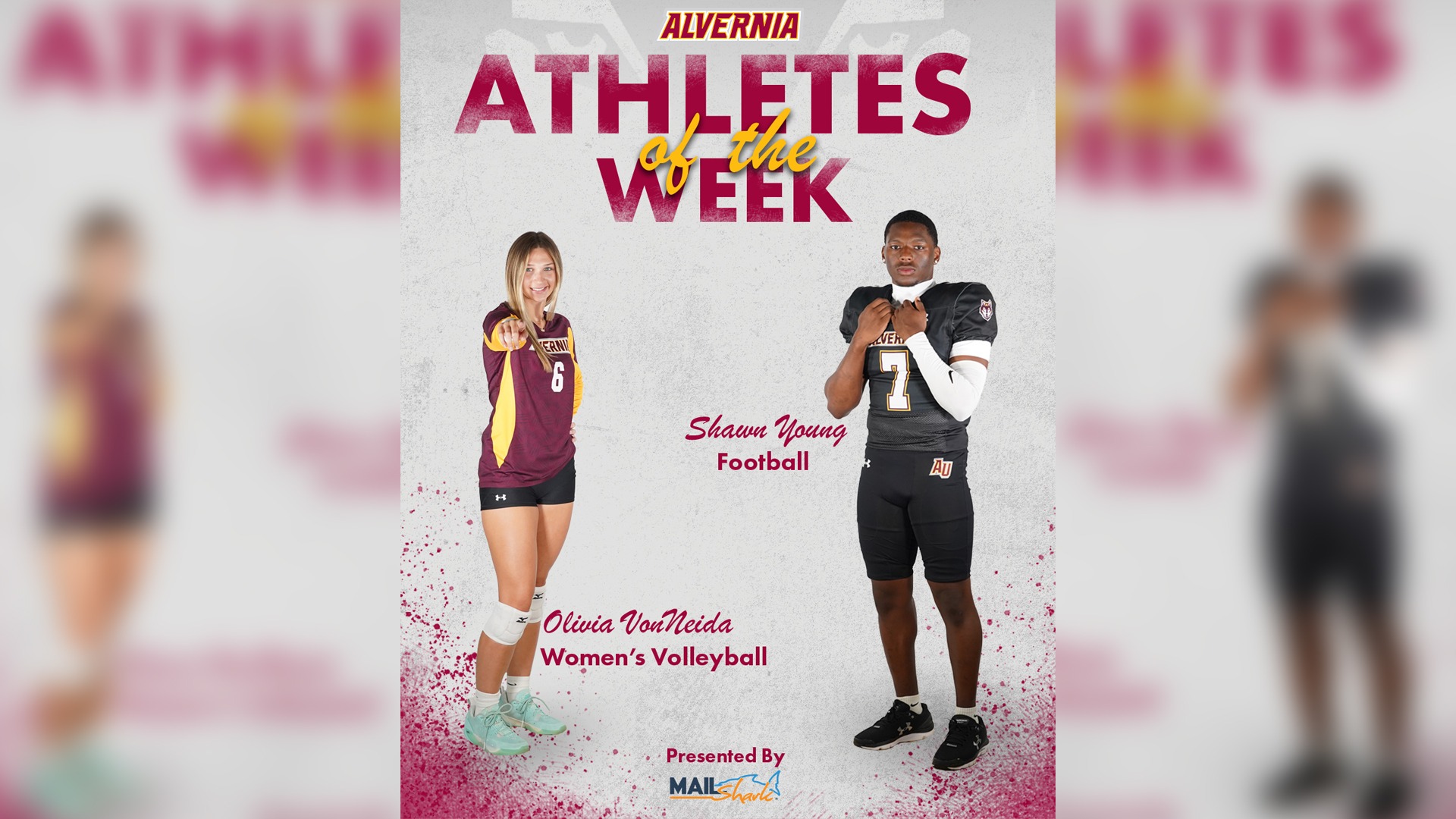 Shawn Young and Olivia VonNeida are this week's Alvernia Athletes of the Week