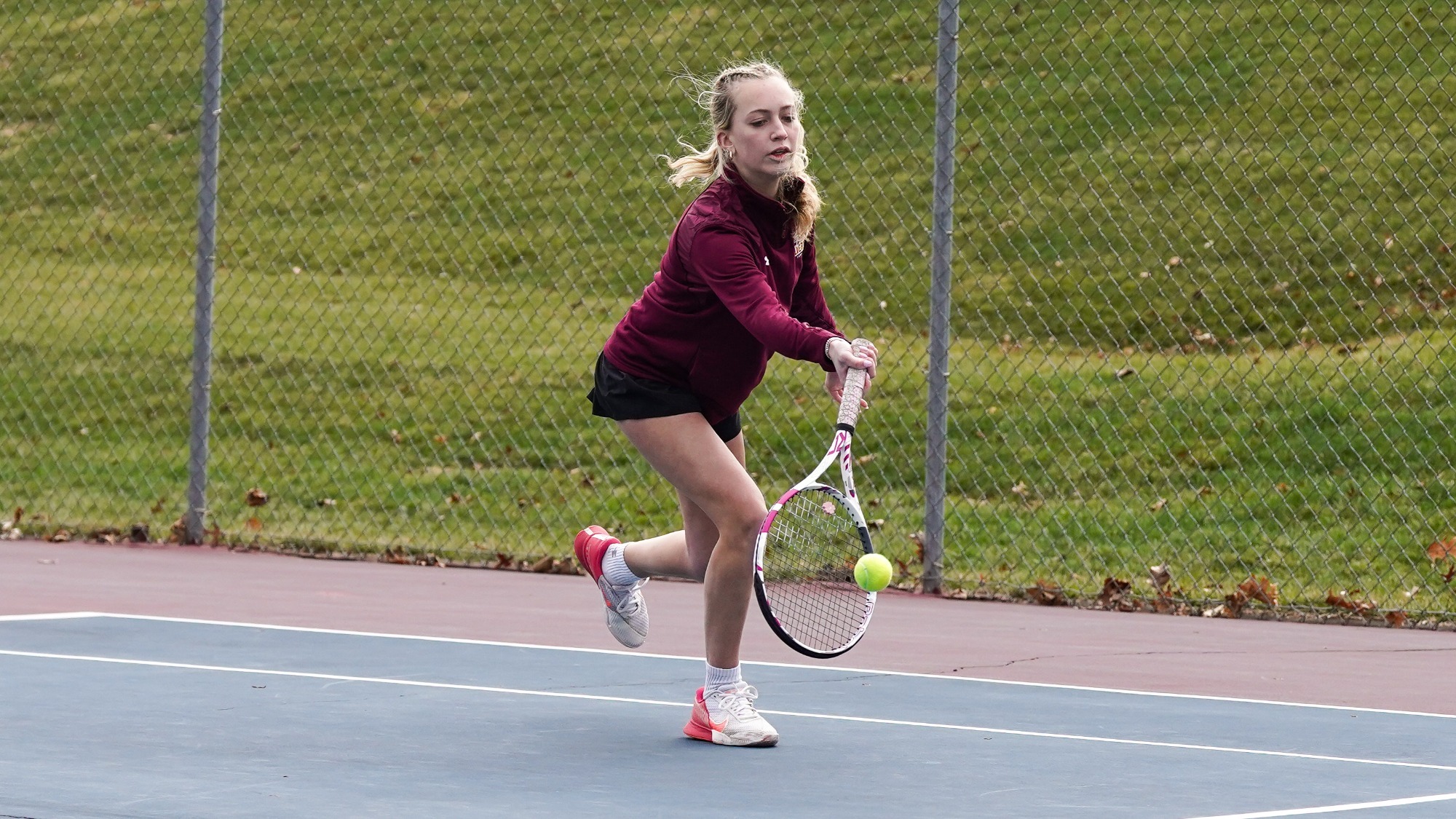 Adelynn Steffy returns a serve